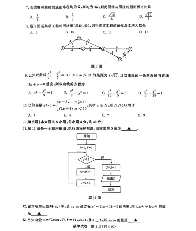 江苏职教高考数学试卷