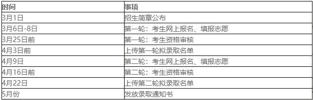 江南影视艺术职业学院2024年提前招生日程安排