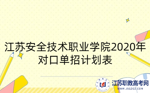 江苏安全技术职业学院2020年对口单招计划表