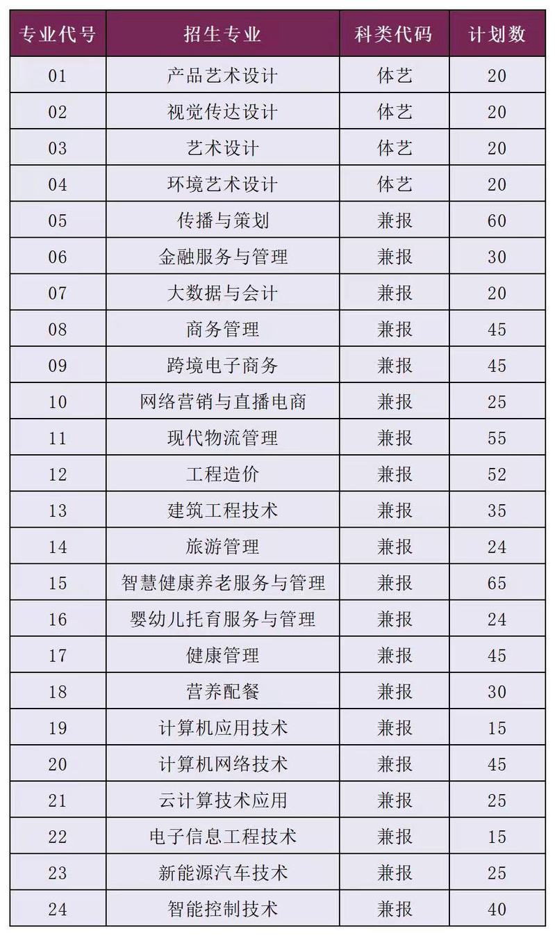 南京城市职业学院2024年提前招生计划